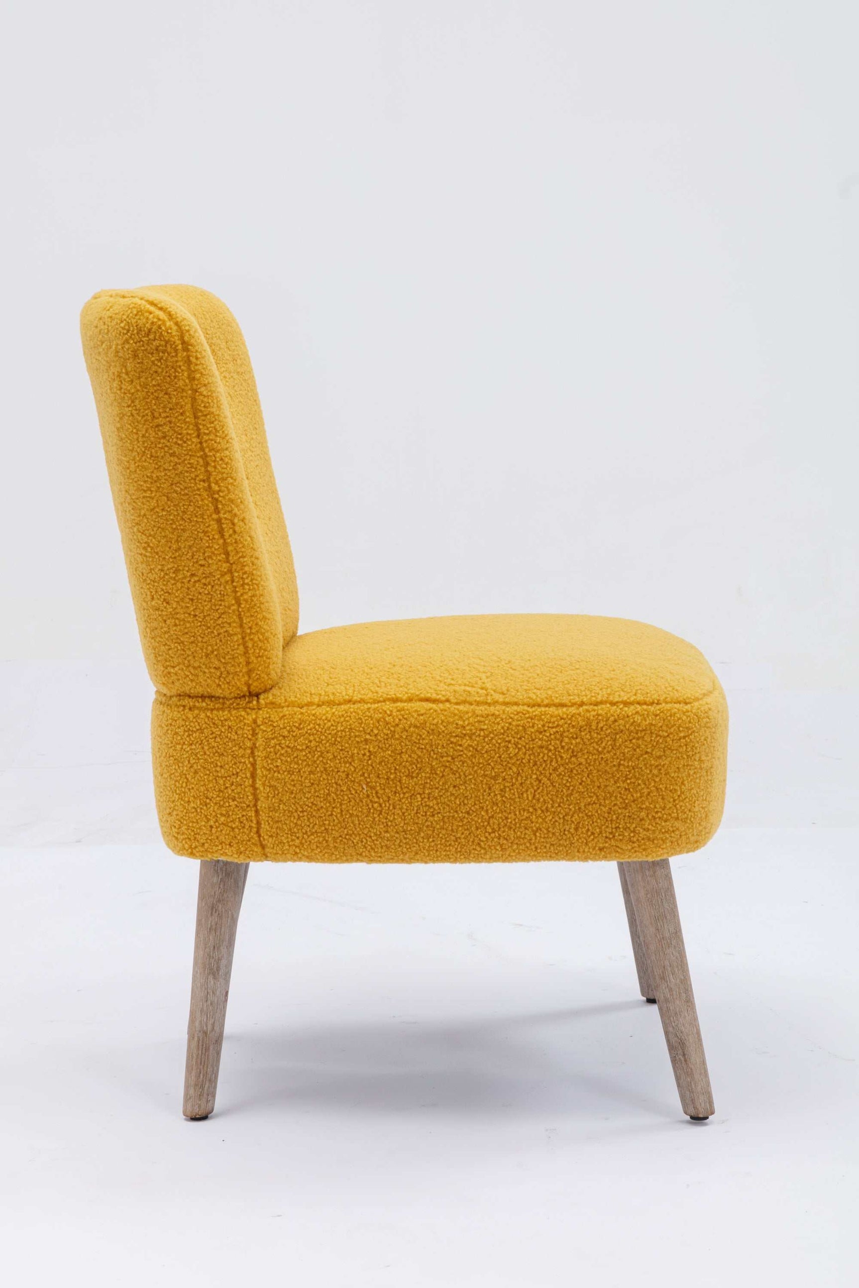 Smithe Teddy Button Accent Slipper Chair Yellow - Ornate Home