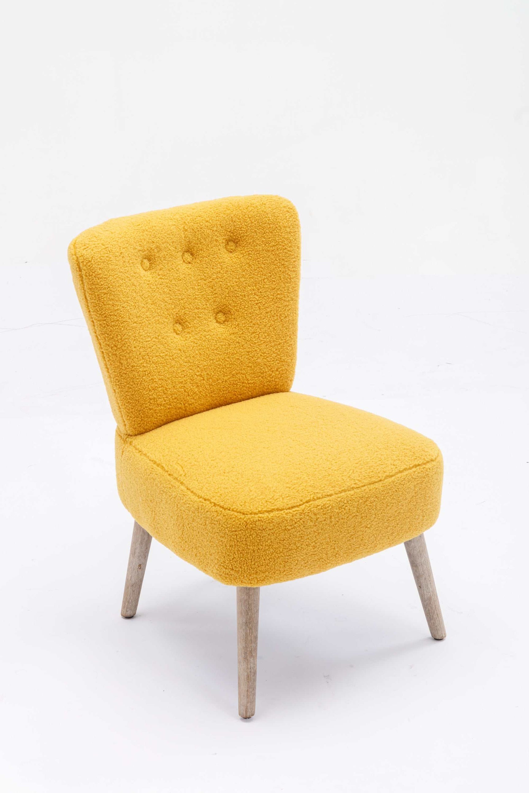 Smithe Teddy Button Accent Slipper Chair Yellow - Ornate Home