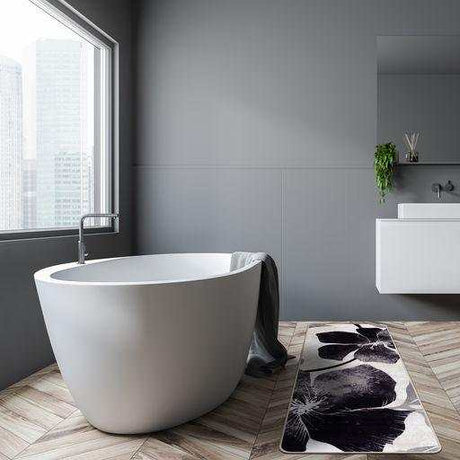 Solana Black/Gray Floral Indoor NonSlip Area Rugs - Ornate Home