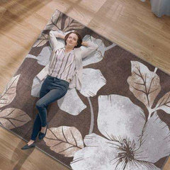 Solana Brown/Gray Floral Indoor NonSlip Area Rugs - Ornate Home