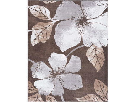 Solana Brown/Gray Floral Indoor NonSlip Area Rugs - Ornate Home