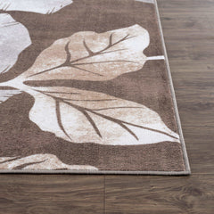 Solana Brown/Gray Floral Indoor NonSlip Area Rugs - Ornate Home
