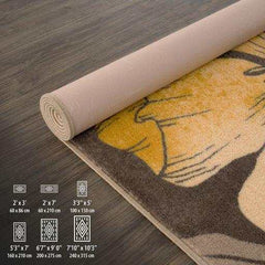 Solana Yellow/Brown Floral Indoor NonSlip Area Rugs - Ornate Home