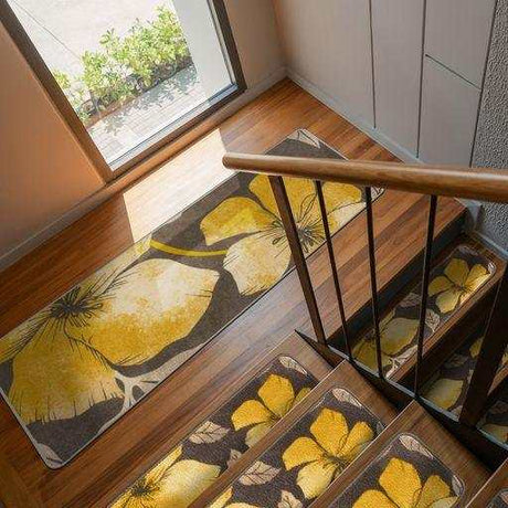 Solana Yellow/Brown Floral Indoor NonSlip Area Rugs - Ornate Home