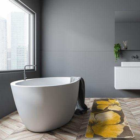 Solana Yellow/Brown Floral Indoor NonSlip Area Rugs - Ornate Home