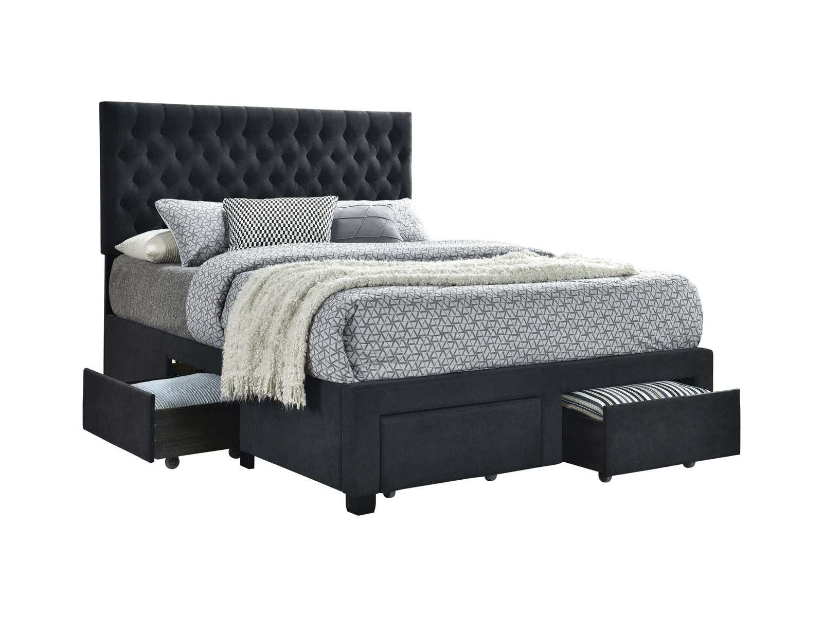 Soledad Charcoal Eastern King Storage Bed - Ornate Home
