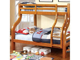 Solpine Oak Twin/Full Bunk Bed - Ornate Home