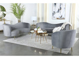 Sophia Grey & Gold 3pc Living Room Set - Ornate Home