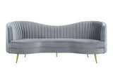 Sophia Grey & Gold Stationary Loveseat - Ornate Home