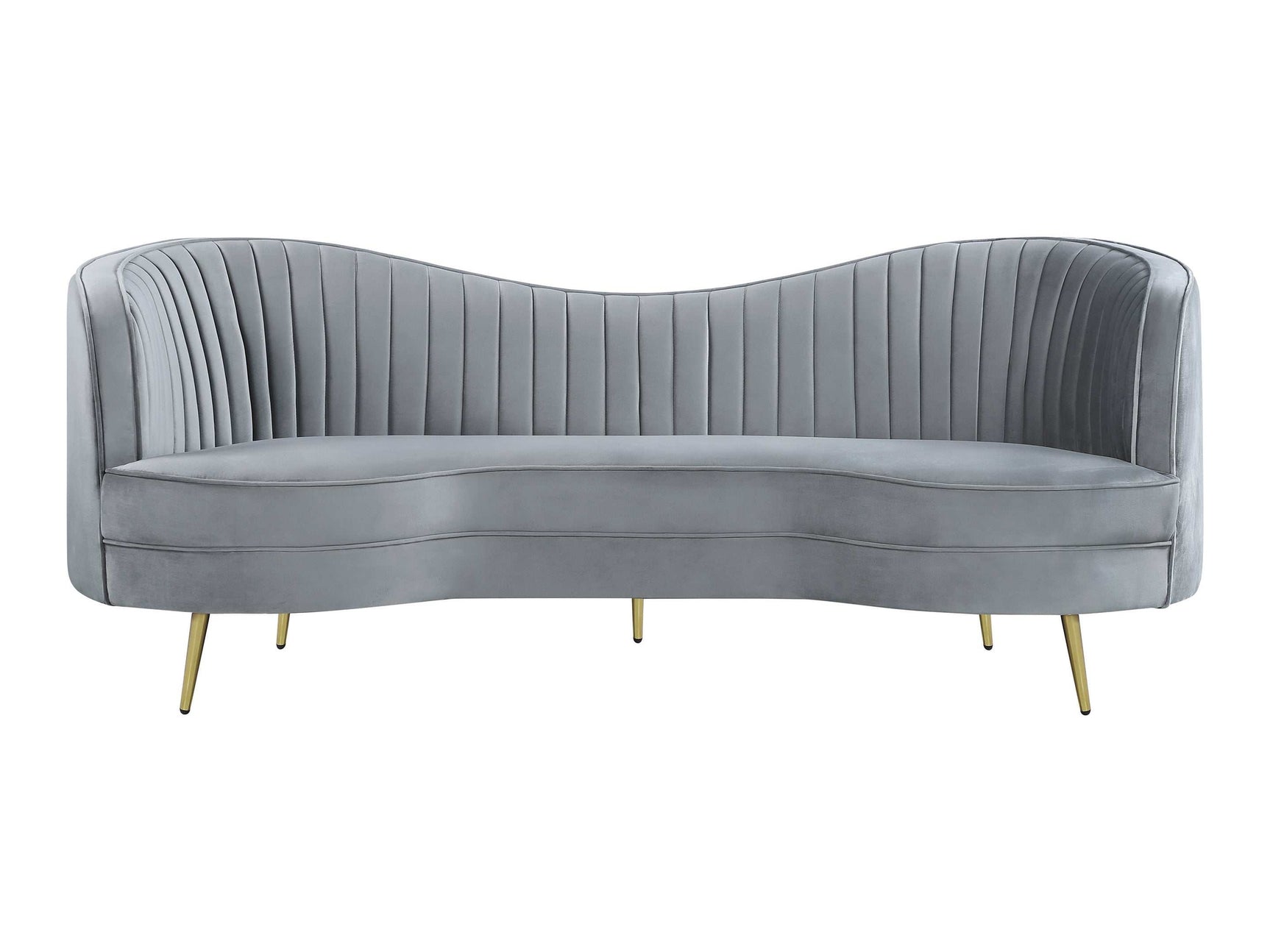 Sophia Grey & Gold Stationary Loveseat - Ornate Home