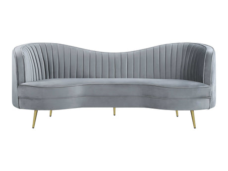 Sophia Grey & Gold Stationary Loveseat - Ornate Home