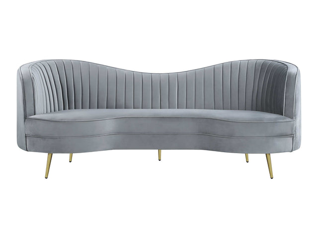Sophia Grey & Gold Stationary Loveseat - Ornate Home