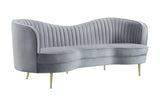 Sophia Grey & Gold Stationary Loveseat - Ornate Home