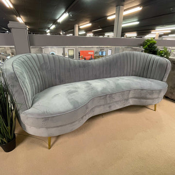Sophia Grey & Gold Stationary Sofa - Ornate Home