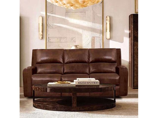 Soterios Brown Top Grain Leather Match Power Reclining Sofa - Ornate Home
