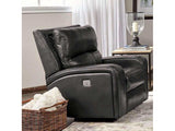 Soterios Charcoal Top Grain Leather Match Power Recliner - Ornate Home