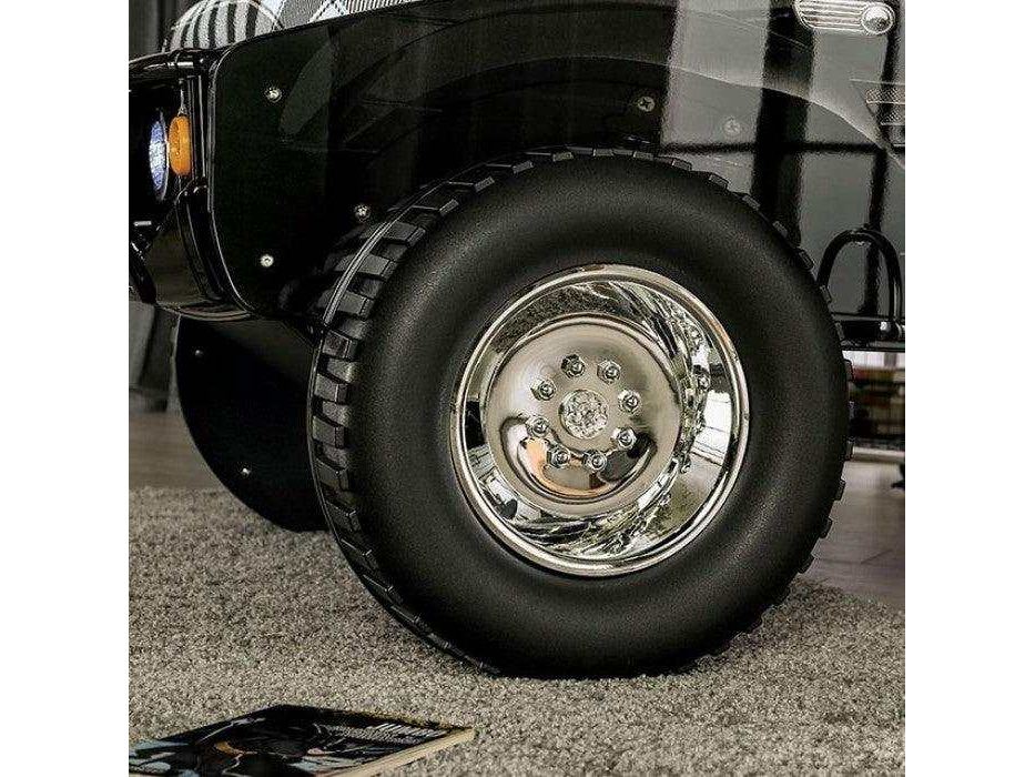 Speed Jump Black Off-Road Twin Car Bed w/ LED Headlights - Ornate Home