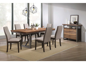 Spring Creek Natural Walnut & Grey 7pc Dining Room Set - Ornate Home