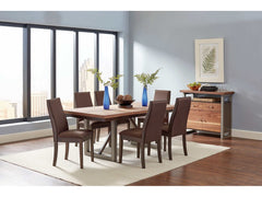 Spring Creek Natural Walnut & Rich Cocoa Brown 7pc Dining Room Set - Ornate Home