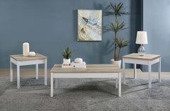 Stacie Antique Pine / White 3 Pc Coffee Table Set - Ornate Home