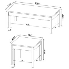 Stacie Antique Pine / White 3 Pc Coffee Table Set - Ornate Home