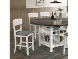 Stacie White/Gray Counter Height Round Dining Table - Ornate Home