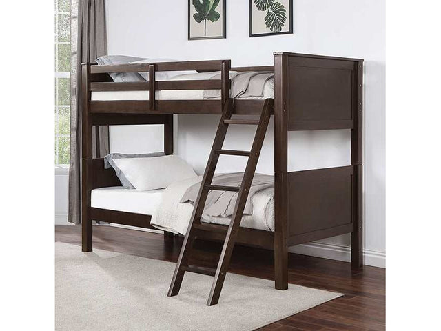 Stamos Walnut Twin/Twin Bunk Bed - Ornate Home