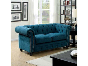 Stanford Dark Teal Loveseat - Ornate Home
