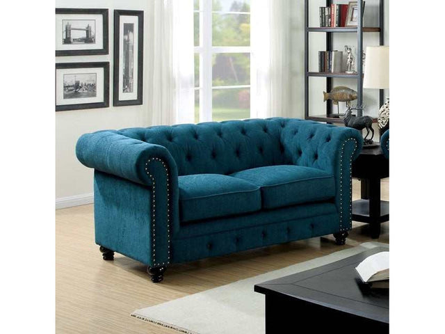 Stanford Dark Teal Loveseat - Ornate Home