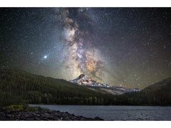 Starry Mountain Tempered Glass w / Foil Wall Art - Ornate Home