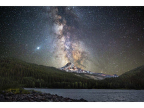 Starry Mountain Tempered Glass w / Foil Wall Art - Ornate Home