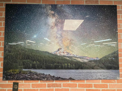 Starry Mountain Tempered Glass w / Foil Wall Art - Ornate Home