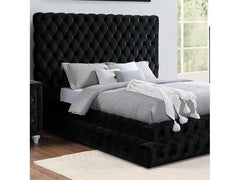 Stefania Black Queen Platform Bed - Ornate Home