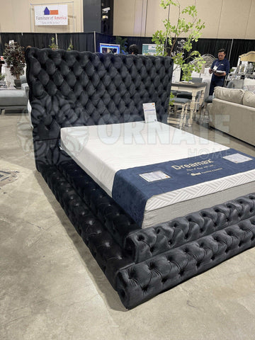 Stefania Black Queen Platform Bed - Ornate Home