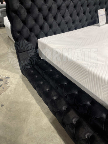Stefania Black Queen Platform Bed - Ornate Home