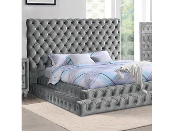 Stefania Gray Queen Bed - Ornate Home