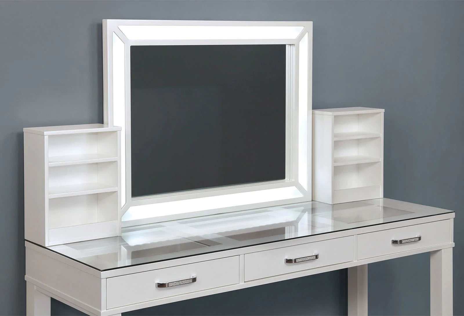 Stephanie White Vanity Set / 3pc - Ornate Home