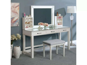 Stephanie White Vanity Set / 3pc - Ornate Home