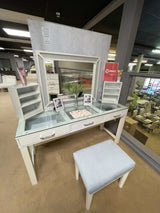 Stephanie White Vanity Set / 3pc - Ornate Home