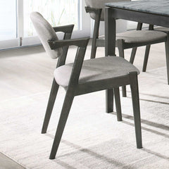 Stevie Brown Grey / Black Arm Chair (Set of 2) - Ornate Home