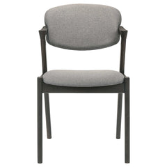 Stevie Brown Grey / Black Arm Chair (Set of 2) - Ornate Home