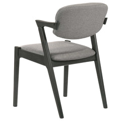 Stevie Brown Grey / Black Arm Chair (Set of 2) - Ornate Home