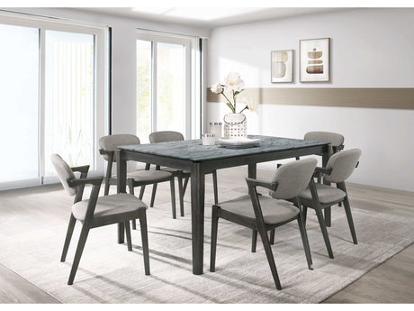 Stevie Faux Grey Marble / Brown Grey 5 Pc Dining Set - Ornate Home