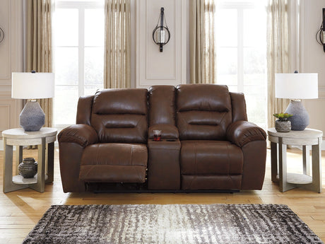 Stoneland Chocolate Power Reclining Loveseat w/ Console - Ornate Home