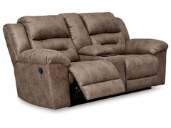 Stoneland Fossil Manual Reclining Loveseat w/ Console - Ornate Home