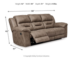 Stoneland Fossil Manual Reclining Sofa - Ornate Home