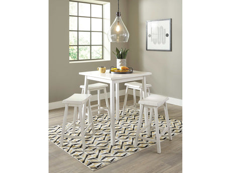 Stuven White Counter Height Dining Room Set w/ Stools - Ornate Home