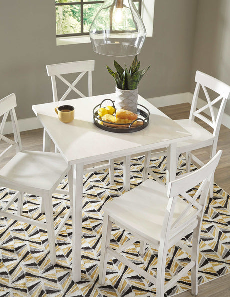 Stuven White Counter Height Dining Set w/ Chairs - Ornate Home