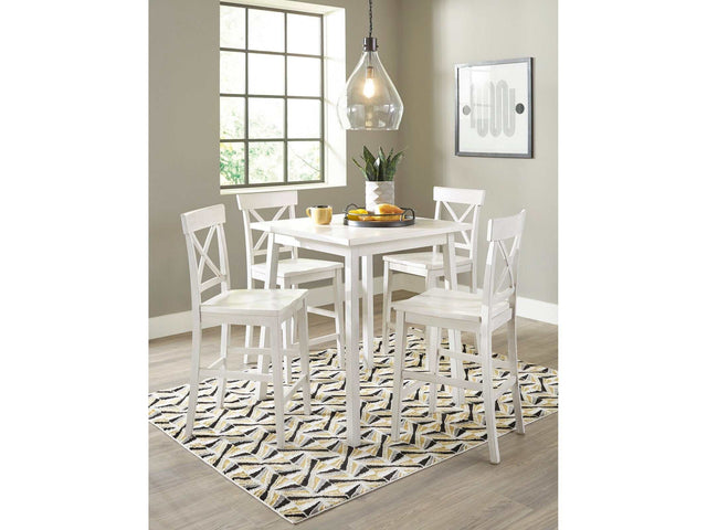 Stuven White Counter Height Dining Set w/ Chairs - Ornate Home