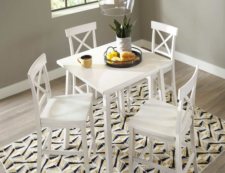 Stuven White Counter Height Dining Set w/ Chairs - Ornate Home